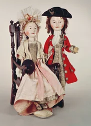 Lord and Lady Clapham, wooden dolls made in the William and Mary period, late 17th century